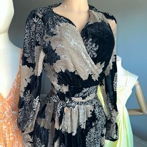 Chic Black and Tan Long Sleeve Dress